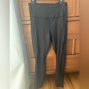 Athleta Black embossed Patterned Leggings